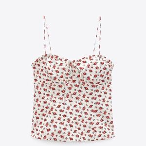 NWOT Zara floral corset / bustier top. Size M